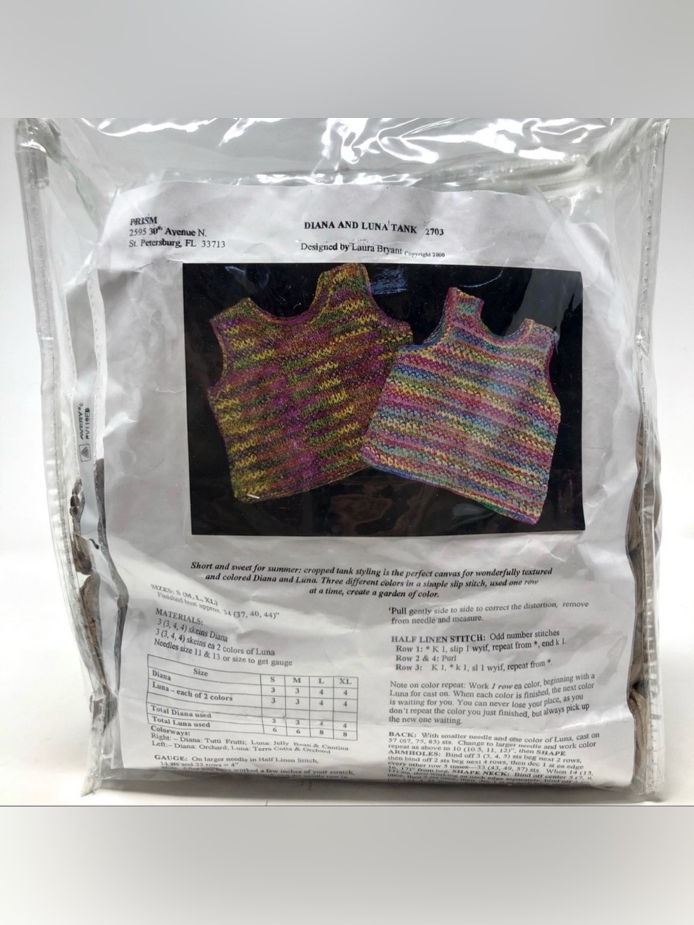 PRISM knitting yarn tank top kit, NWOT